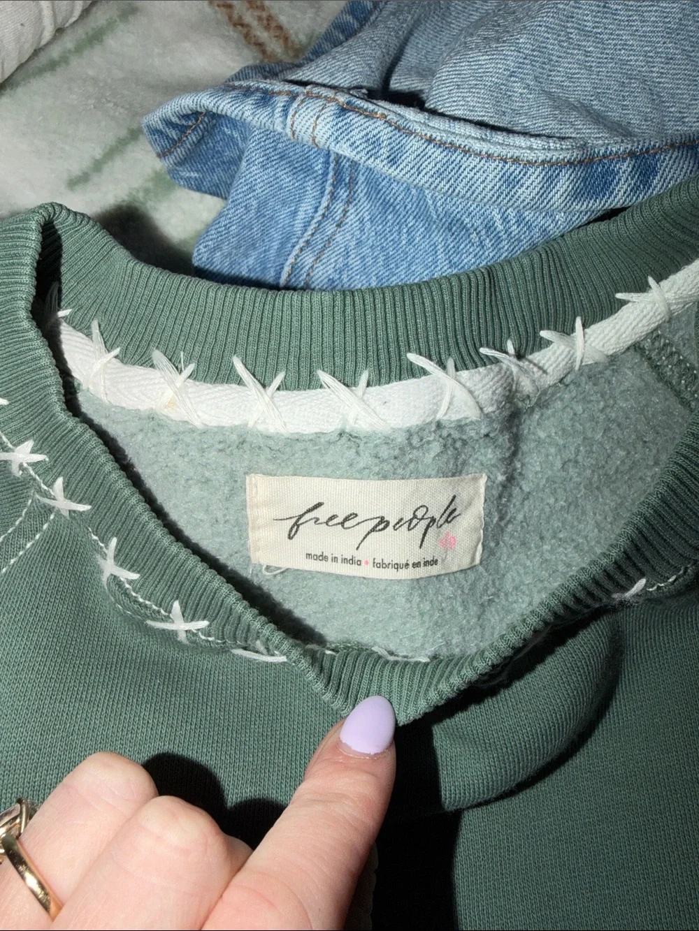 Free People Patchwork Butterfly Sweatshirt